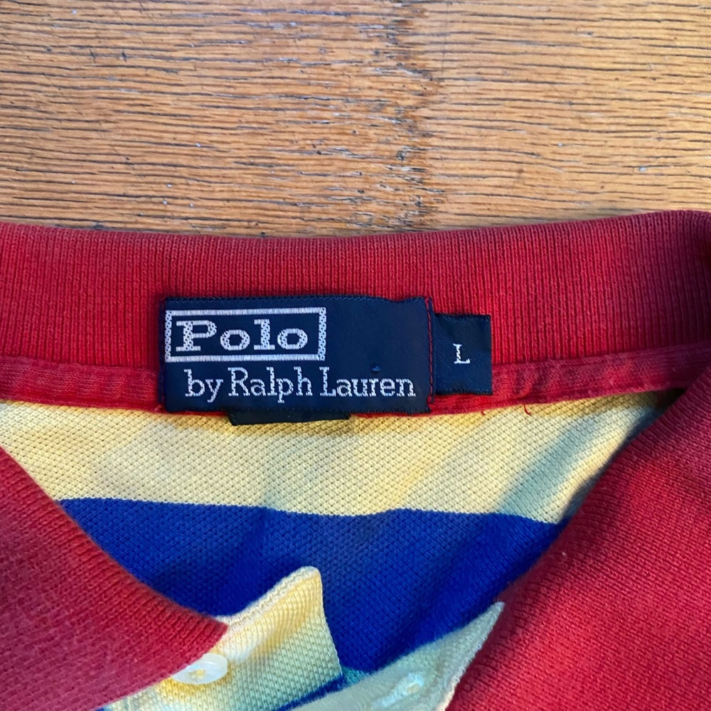 Vintage Ralph Lauren Polo Stripe Shirt L Superman - Picture 3 of 3